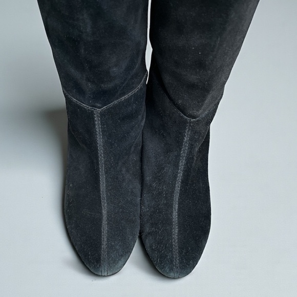 BCBGeneration Tall Suede Leather Pull-on Boot in Black Size 9 - Picture 7 of 11